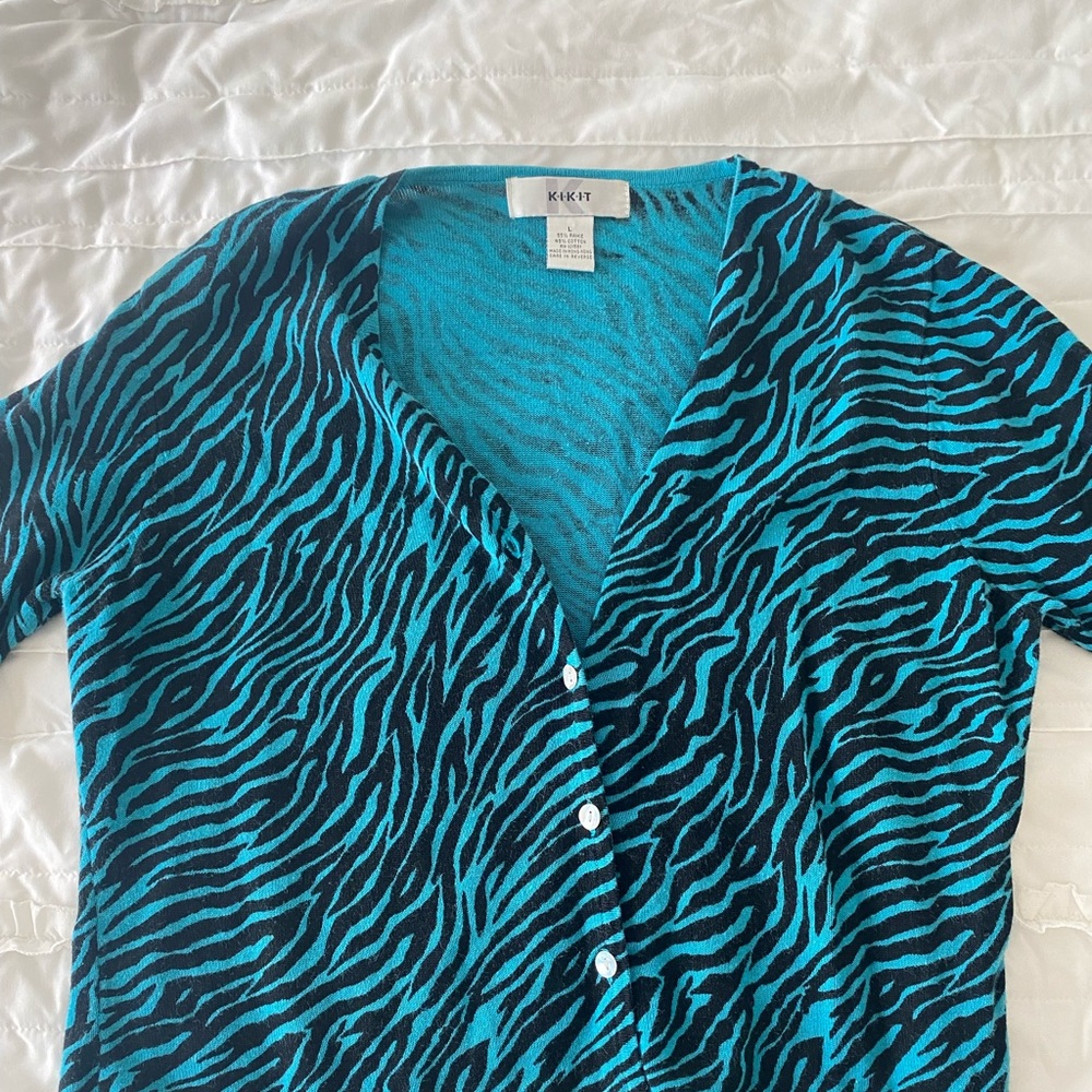 Funky Zebra Print Vintage Cardigan